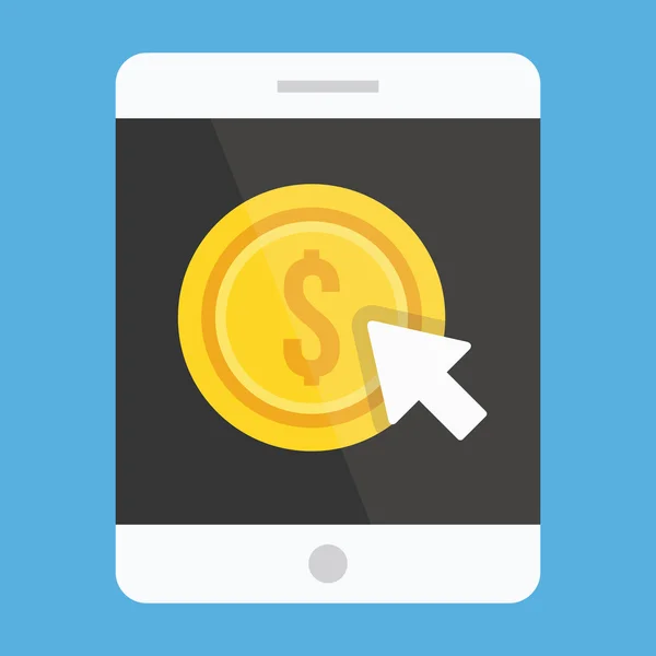 Vector Tablet Pay per Click Icon — Stock Vector
