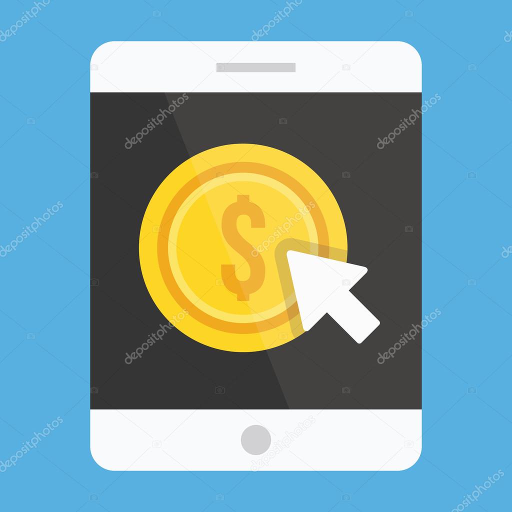 Vector Tablet Pay per Click Icon