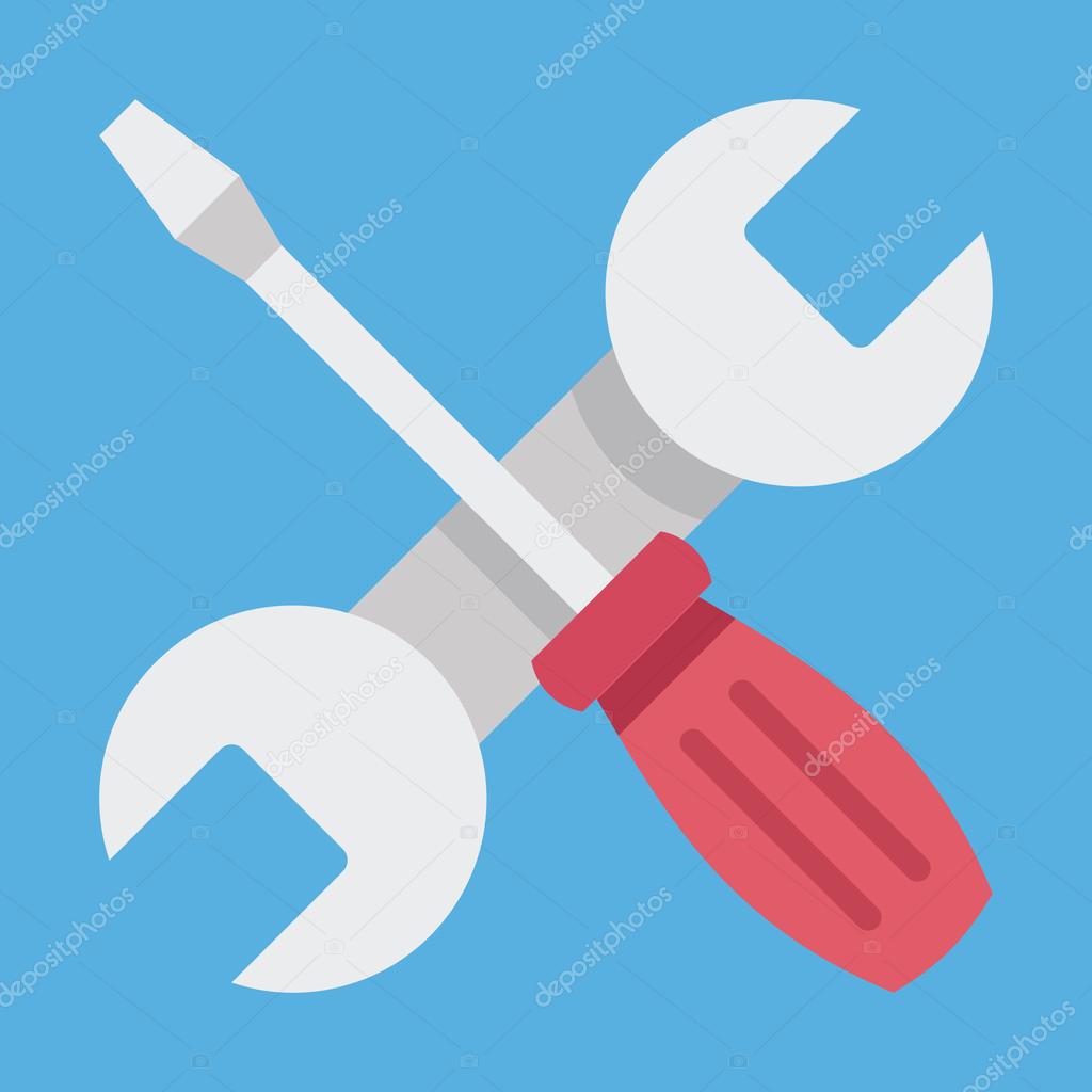 Vector Wrench and Screwdriver Icon