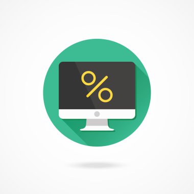 bilgisayar ekranı ve yüzde işareti