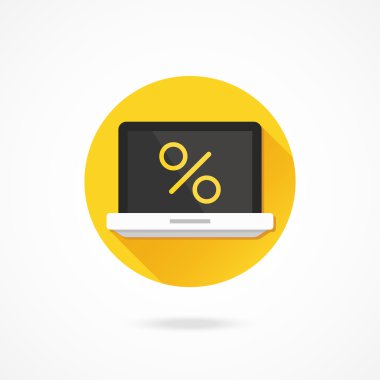 Laptop and Percent Sign
