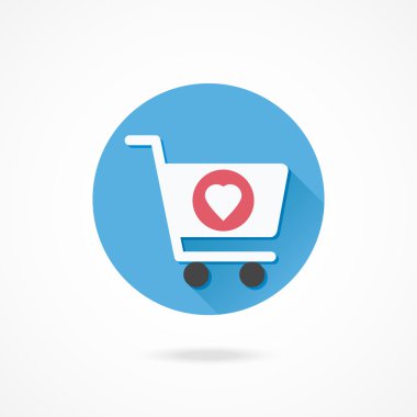 alışveriş sepeti ve kalp işareti şekli