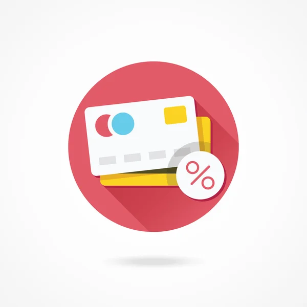 Πιστωτική κάρτα και το σύμβολο τοις εκατό — Διανυσματικό Αρχείο