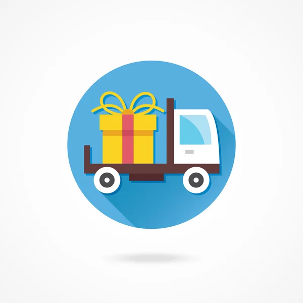 Delivery Truck and Gift Box — Stock Vector