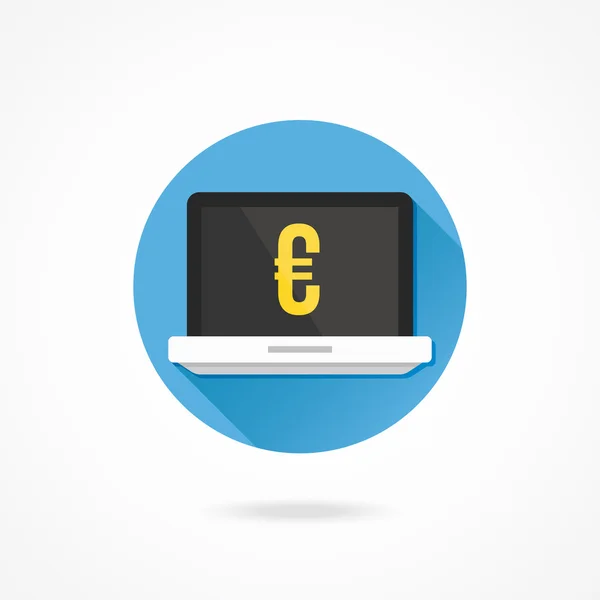 Σημάδι lap-top και ευρώ — Διανυσματικό Αρχείο