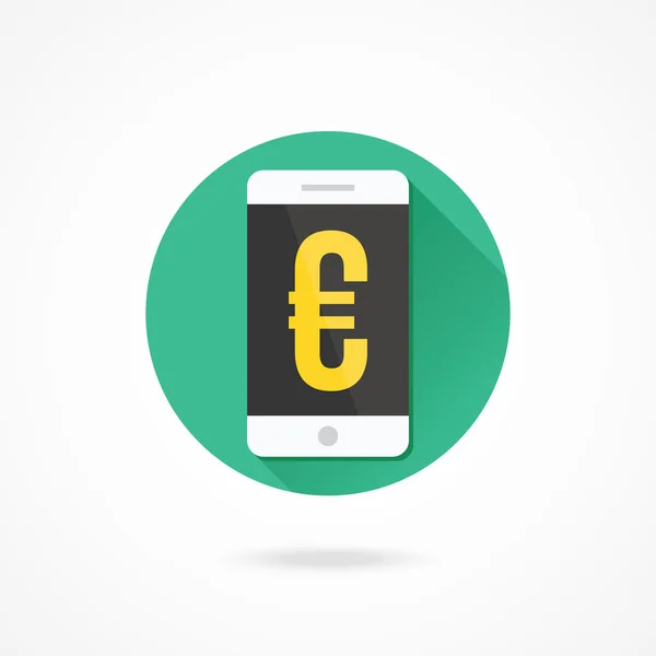 Smartphone ve euro işareti — Stok Vektör