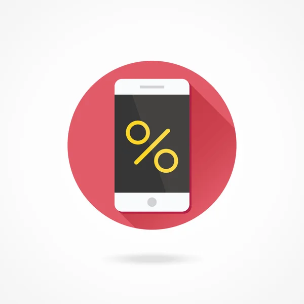 Smartphone och procent tecken — Stock vektor