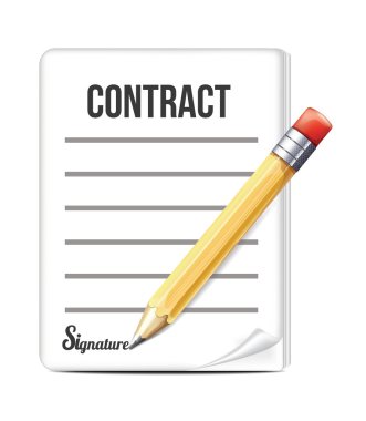 Contract with Pencil clipart