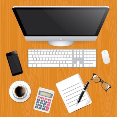 vektör işyeri Üstten Görünüm