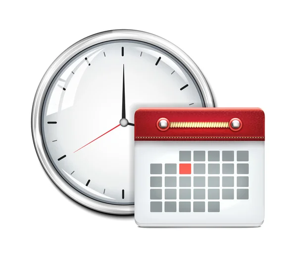 Uhr und Kalendersymbol — Stockvektor