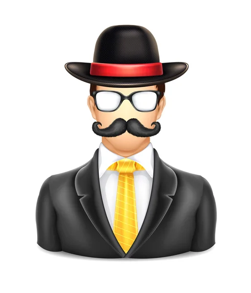 Homem de usuário no ícone de chapéu — Vetor de Stock