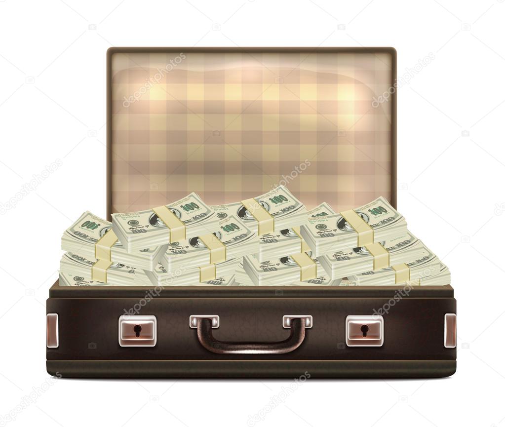 Open Suitcase with Money