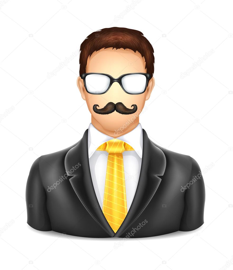 User Man with Glasses and Mustache Icon