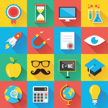 web ve mobil uygulamalar için modern düz simgeler 2 set