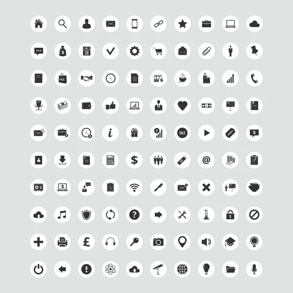 100 универсальных векторных иконок для Web и Mobile — стоковый вектор