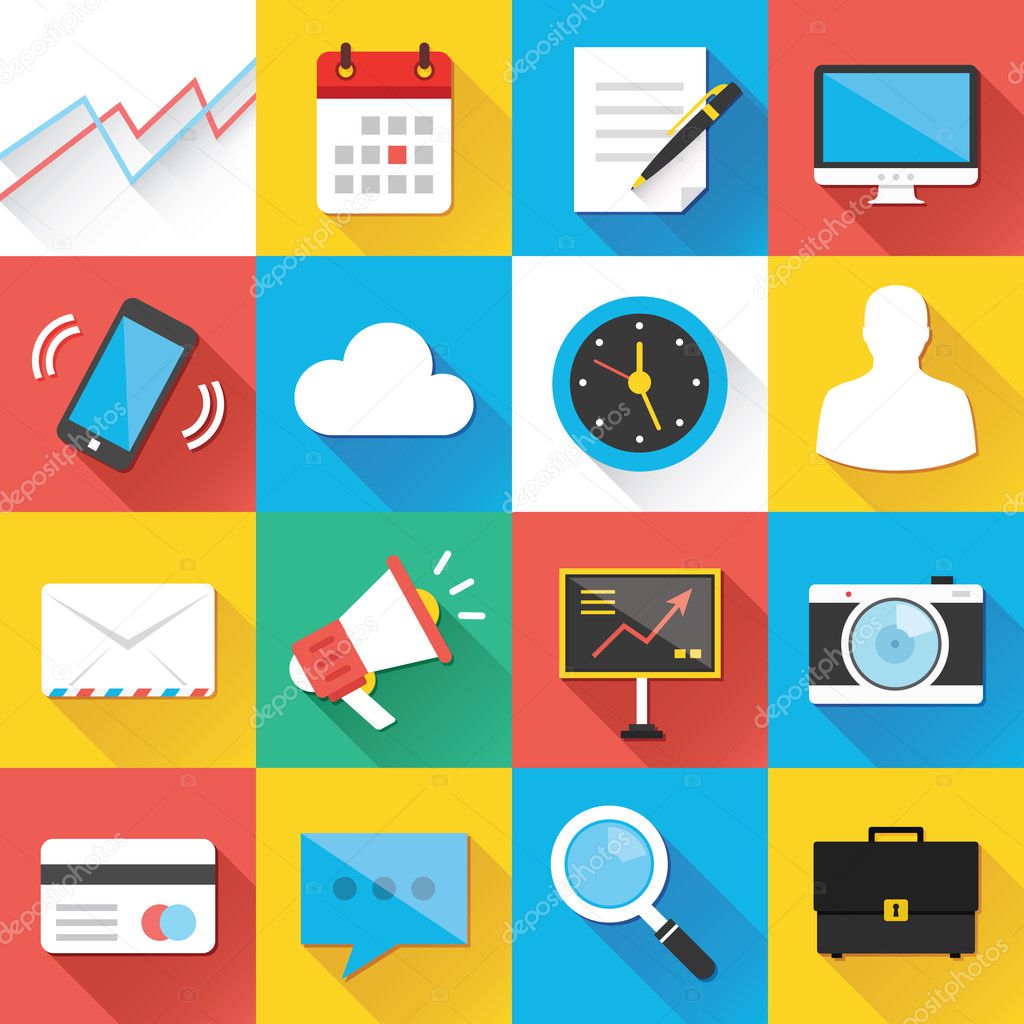 Modern Flat Icons for Web and Mobile Applications Set 1