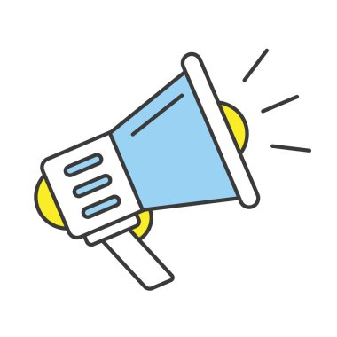 vektör düz çizgi tasarım konsepti dijital pazarlama hoparlör simgesi