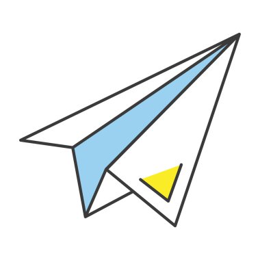 vektör düz çizgi tasarım konsepti kağıt uçak simgesi