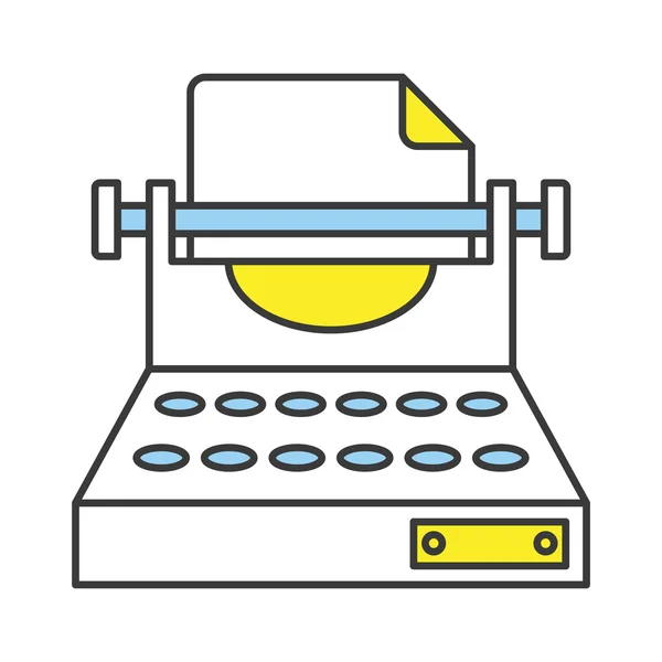 Vector platte lijn ontwerp concept schrijfmachine pictogram — Stockvector