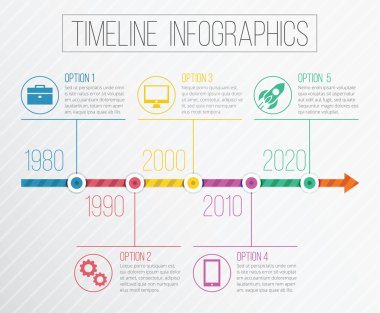 zaman çizelgesi infographics vektör