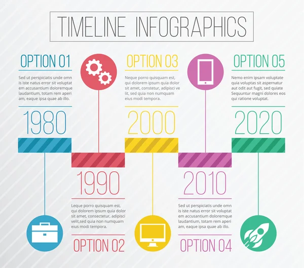 Infográficos da linha do tempo vetorial — Vetor de Stock