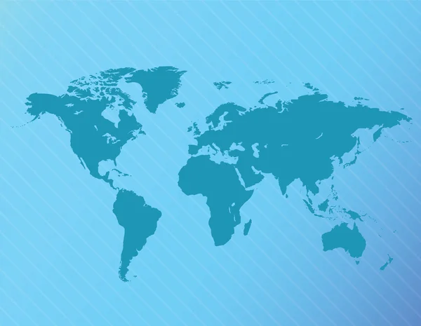 Illustrazione della mappa del mondo vettoriale isolata su sfondo blu — Vettoriale Stock