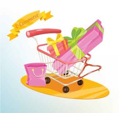 alışveriş konsept illüstrasyon vektör