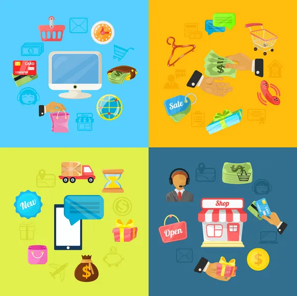 e ticaret illüstrasyon vektör