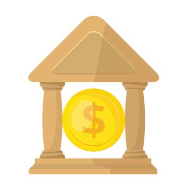 vektör banka düz simgesi