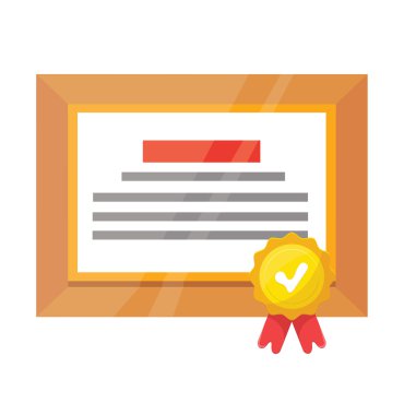 vektör sertifika düz simgesi