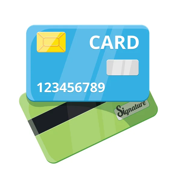 Επίπεδη εικονίδιο της πιστωτικής κάρτας του φορέα — Διανυσματικό Αρχείο