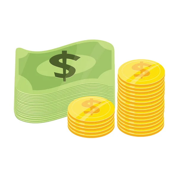 Vector Dinero Icono plano — Vector de stock