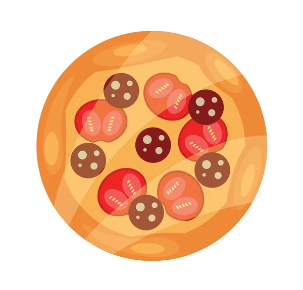 Wektor pizzy płaski ikona — Wektor stockowy