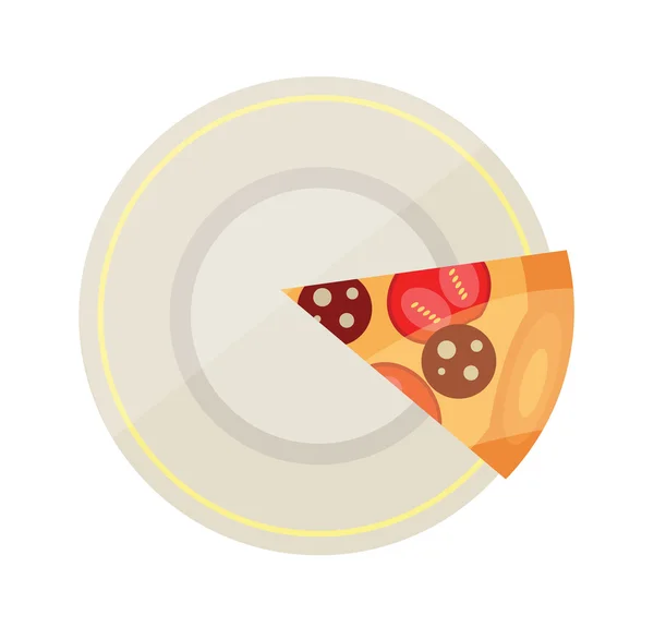 矢量比萨饼平面图标 — 图库矢量图片
