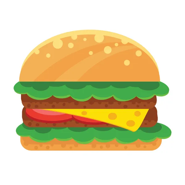 Vector Sandwich Flat Icon — Stock Vector