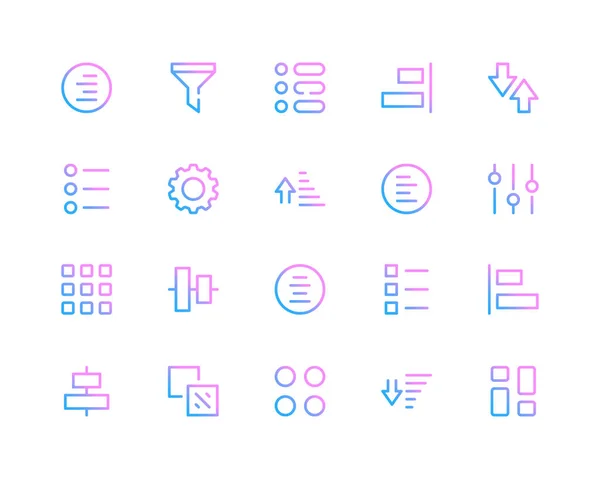 Sort Line Icons Sorting Filter Pictograms Set Modern Outline Symbols Royalty Free Stock Vectors