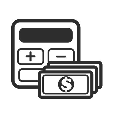 vektör hesap makinesi siyah simgesi