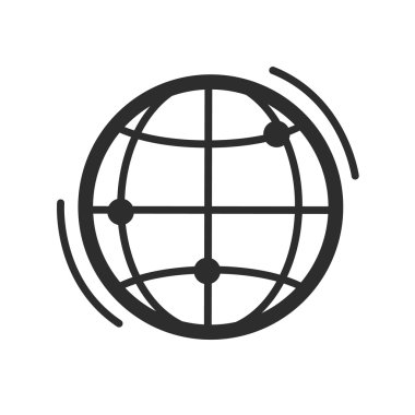 Dünya siyah simge vektör