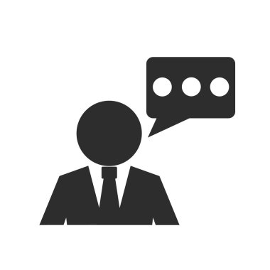 adam siyah simgeler sohbet etmek konuşma balonları ile