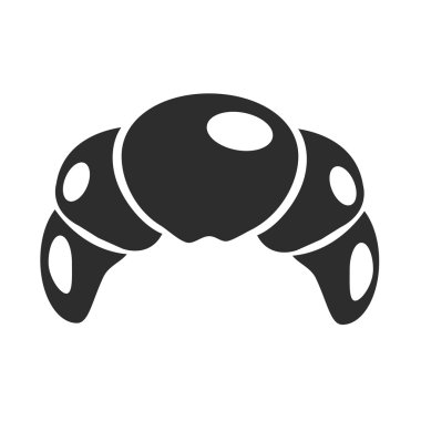 vektör kruvasan siyah simgesi