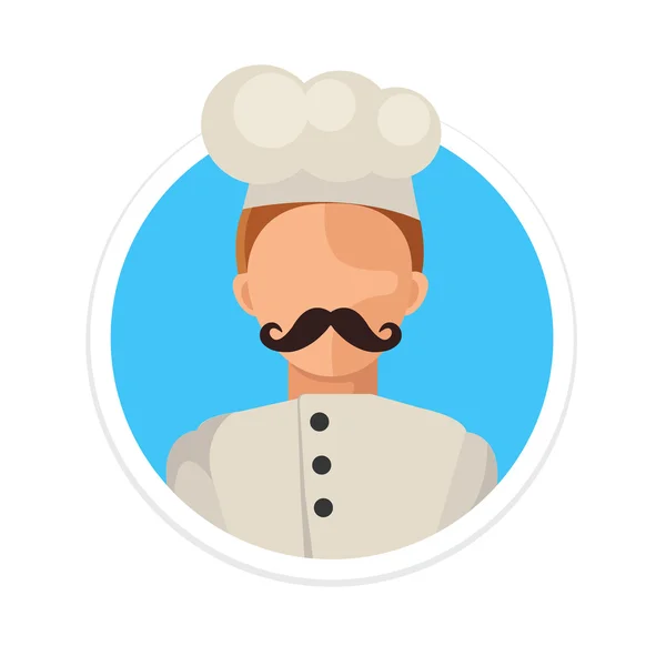 Vector plano Chef redondo icono — Vector de stock