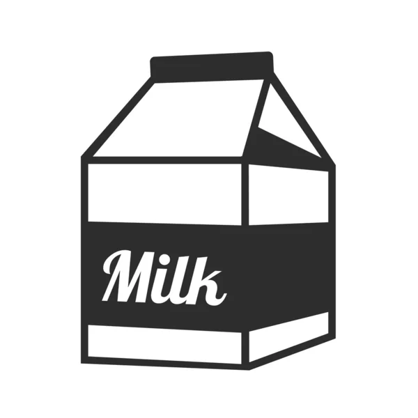 Vektör süt paket siyah simgesi — Stok Vektör