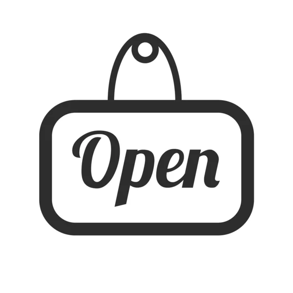 Vector Open Sign Black Icon — Stock Vector