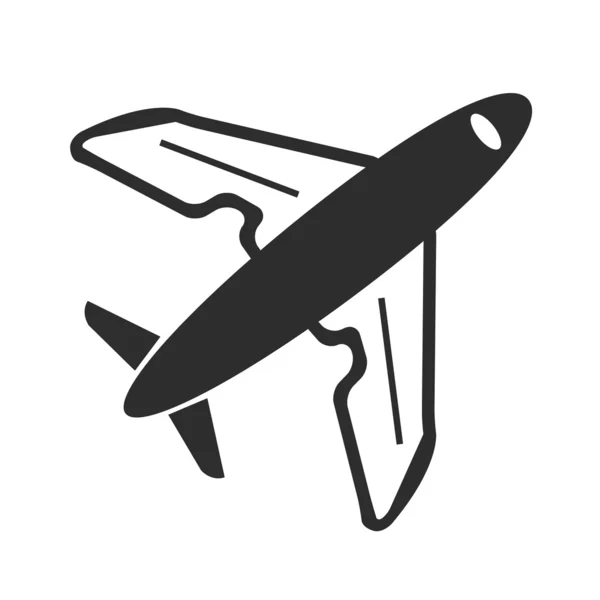 Vector Airplane Black Icon — Stock Vector