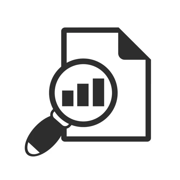 Vektorsuche im schwarzen Symbol des Dokuments — Stockvektor