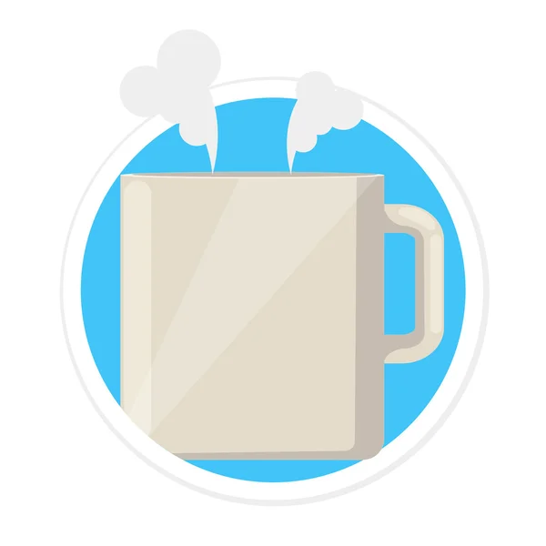 Vector plano redondo icono taza de té — Vector de stock