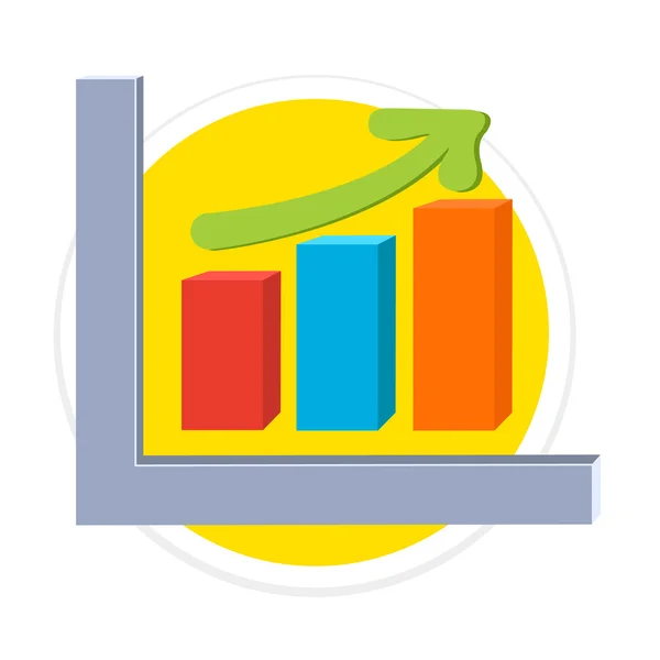 Icona rotonda piatta del grafico vettoriale — Vettoriale Stock