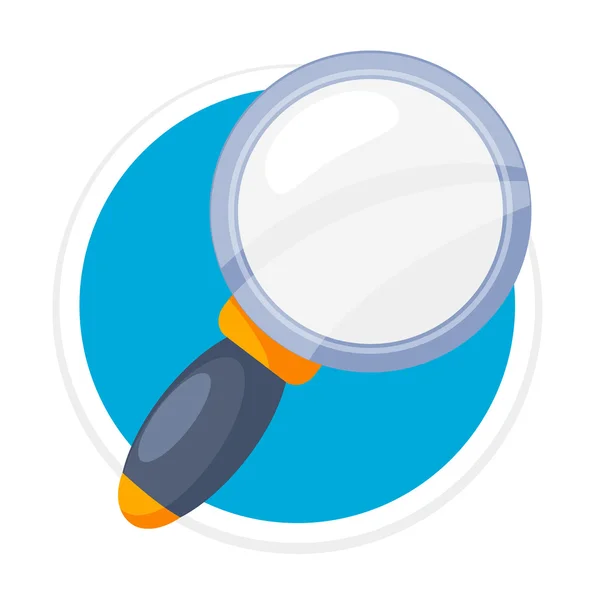 Vector Magnifier Flat Round Icon — Stock Vector