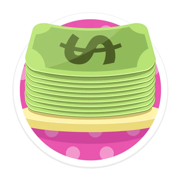 Vector Money Flat Round Icon — Stock Vector