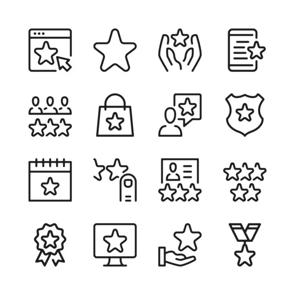Ikony Čáry Hvězd Nastaveny Moderní Koncepce Grafického Designu Kolekce Jednoduchých — Stockový vektor
